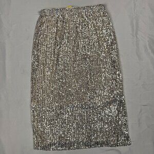 Halogen Tan Sequined Pencil Skirt